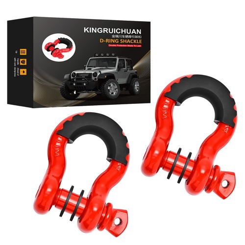 Powder‑Coated Forged Recovery Shackle With Rubber Guard, Heavy‑Duty Hardware for 4×4 Off‑Road Vehicle